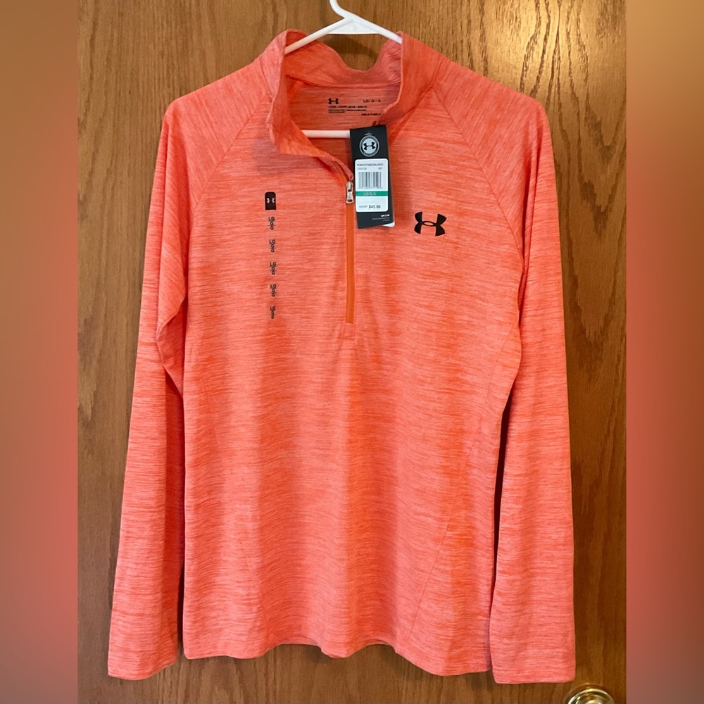 Under Armour Orange loose fit heat gear shirt Sz Large